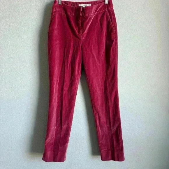 Boden Velvet Pants Women’s US 4L Pink Bright Luxe Straight Leg Barbiecore - Picture 1 of 12